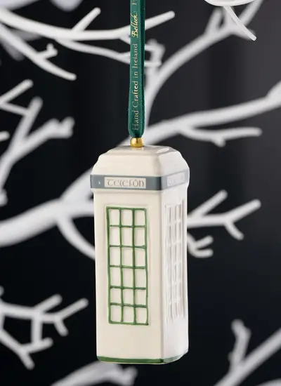 Belleek Hand Painted Telephone Box Ornament Made in Ireland